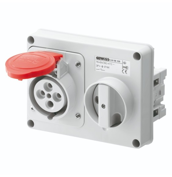 Presa Interbloccata 3P+T senza fondo IP44 16A Gewiss GW66108