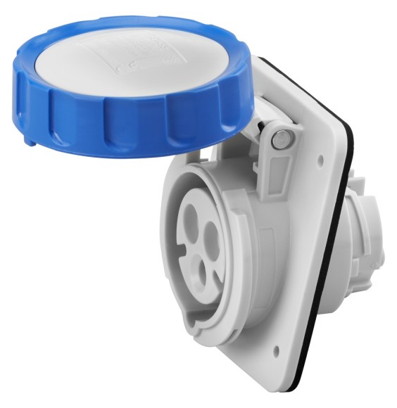 Presa ad incasso angolata CEE 2P+T IP67 16A Gewiss GW62227H