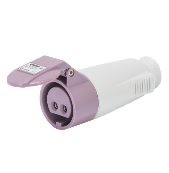 Presa volante CEE 2P+T IP44 16A diritta 24V Viola Gewiss GW62064
