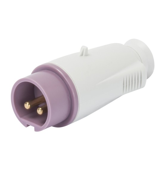 Spina Dritta CEE 2P 24V Viola cablaggio a vite IP44 16A Gewiss GW60064