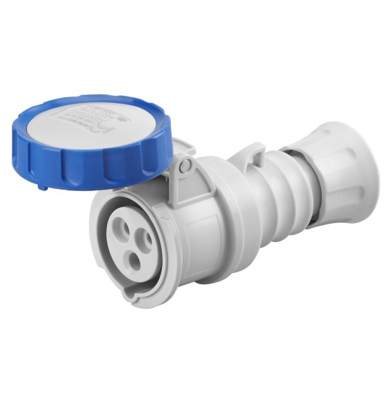 Presa volante CEE 2P+T IP67 32A diritta con cablaggio a vite Gewiss GW62037H
