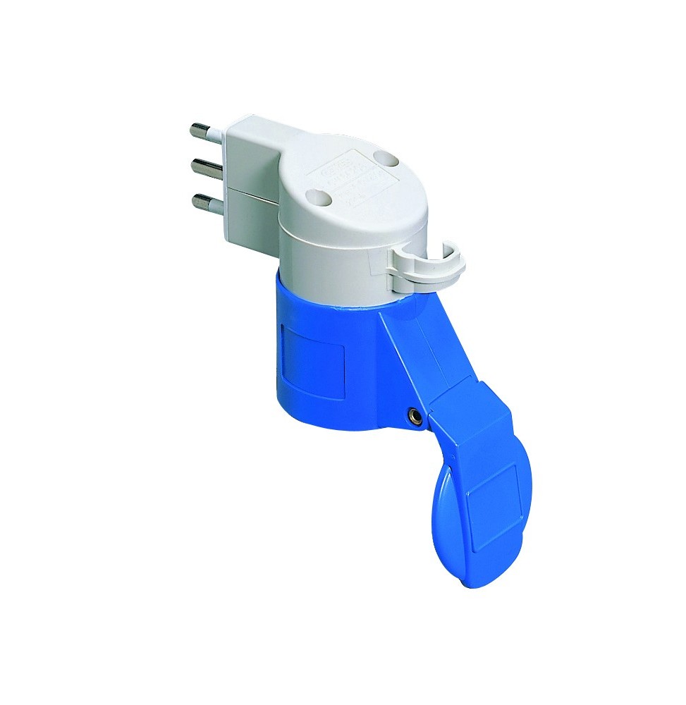 Adattatore da Spina Civile a Presa Industriale 16A Blu 230V Gewiss GW64208