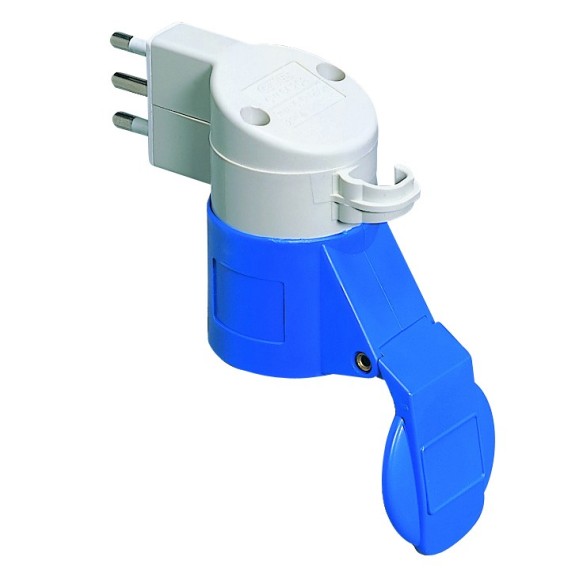 Adattatore da Spina Civile a Presa Industriale 16A Blu 230V Gewiss GW64208
