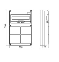 Quadro 14 Moduli per quattro  prese interbloccate orizzontali 16 o 32A Gewis GW68009N