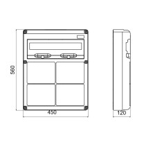 Quadro 20 Moduli per quattro prese interbloccate con Fusibili Orizzontali 16 o 32A Gewiss GW68014N