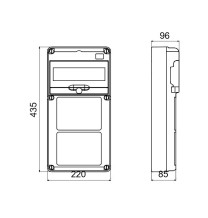 Quadro 10 Moduli per due prese interbloccate Orizzontali 16 o 32A Gewiss GW68019N dimensioni