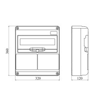 Quadro 14 Moduli per due  prese interbloccate orizzontali 16 o 32A Gewis GW68006N