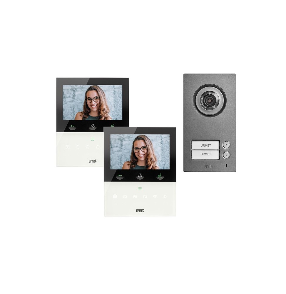 Kit bifamiliare video con pulsantiera Mikra2 e monitor Wifi VOG5W Urmet 1784/726