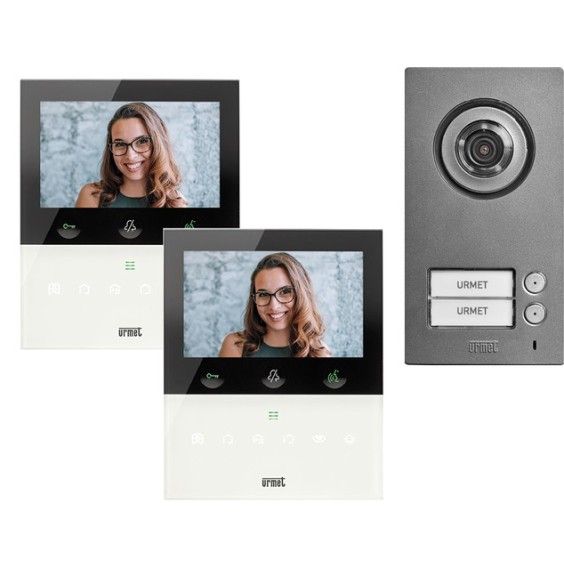 Kit bifamiliare video con pulsantiera Mikra2 e monitor Wifi VOG5W Urmet 1784/726