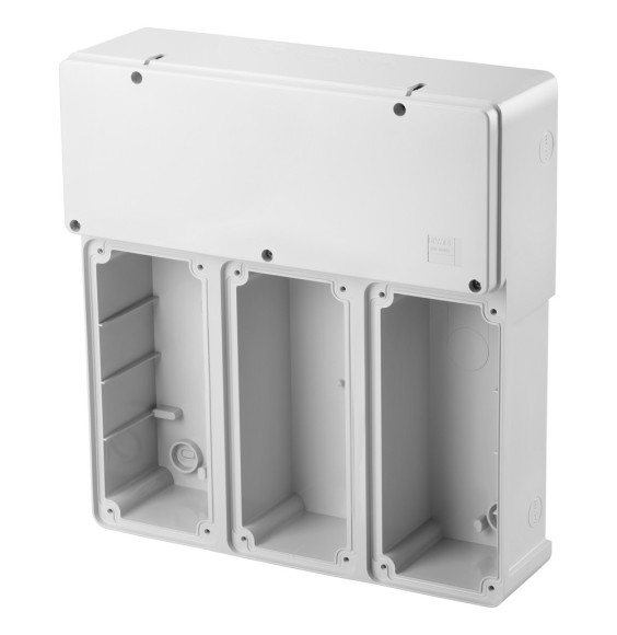 Quadro vuoto per tre prese interbloccate verticali 16 o 32A Gewiss GW66694