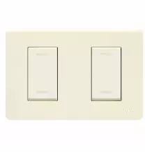 Placca Rettangolare 2 Moduli Ave Sistema 45 Bianco Blanc 45P62