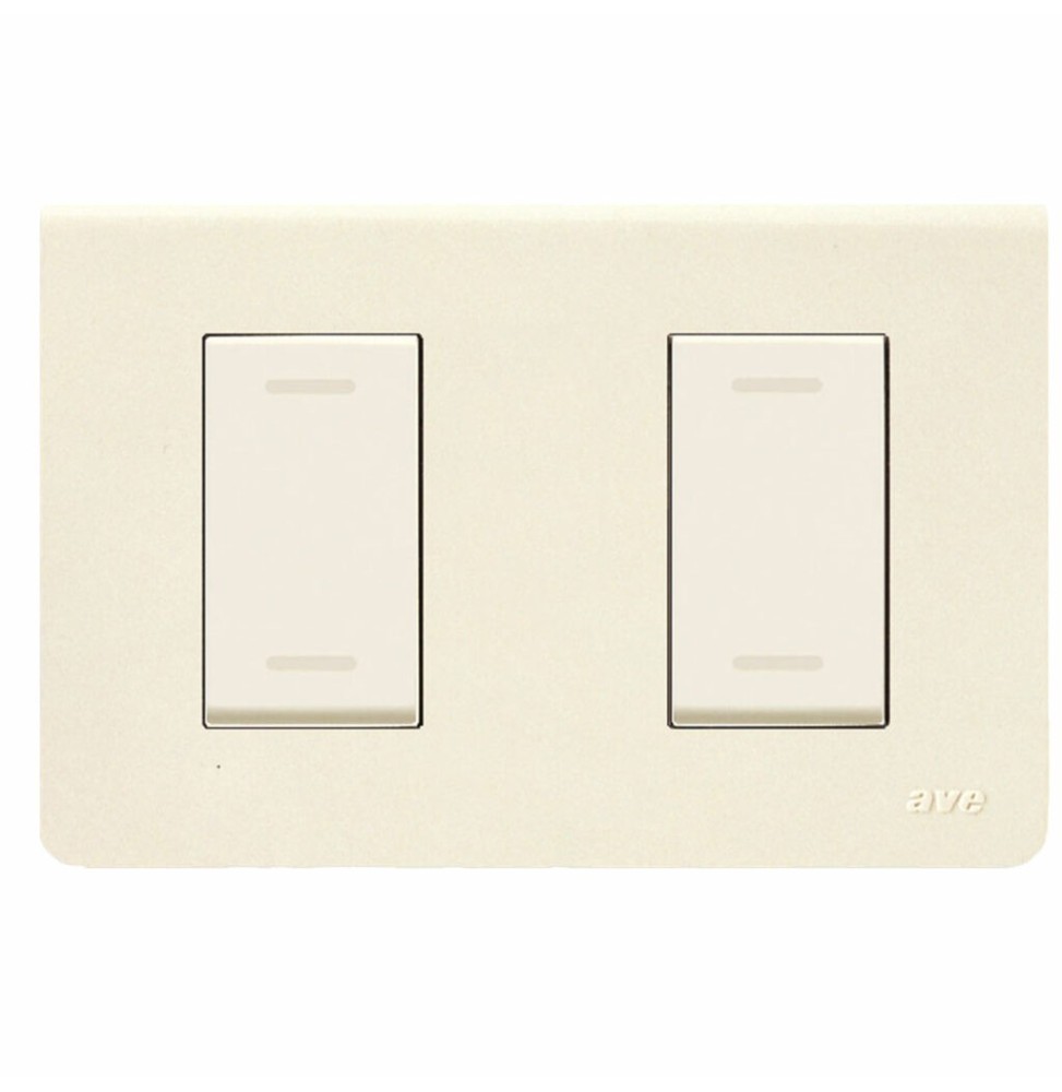 Placca Rettangolare 2 Moduli Ave Sistema 45 Bianco Blanc 45P62
