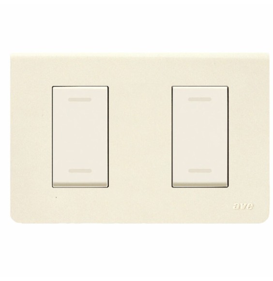 Placca Rettangolare 2 Moduli Ave Sistema 45 Bianco Blanc 45P62