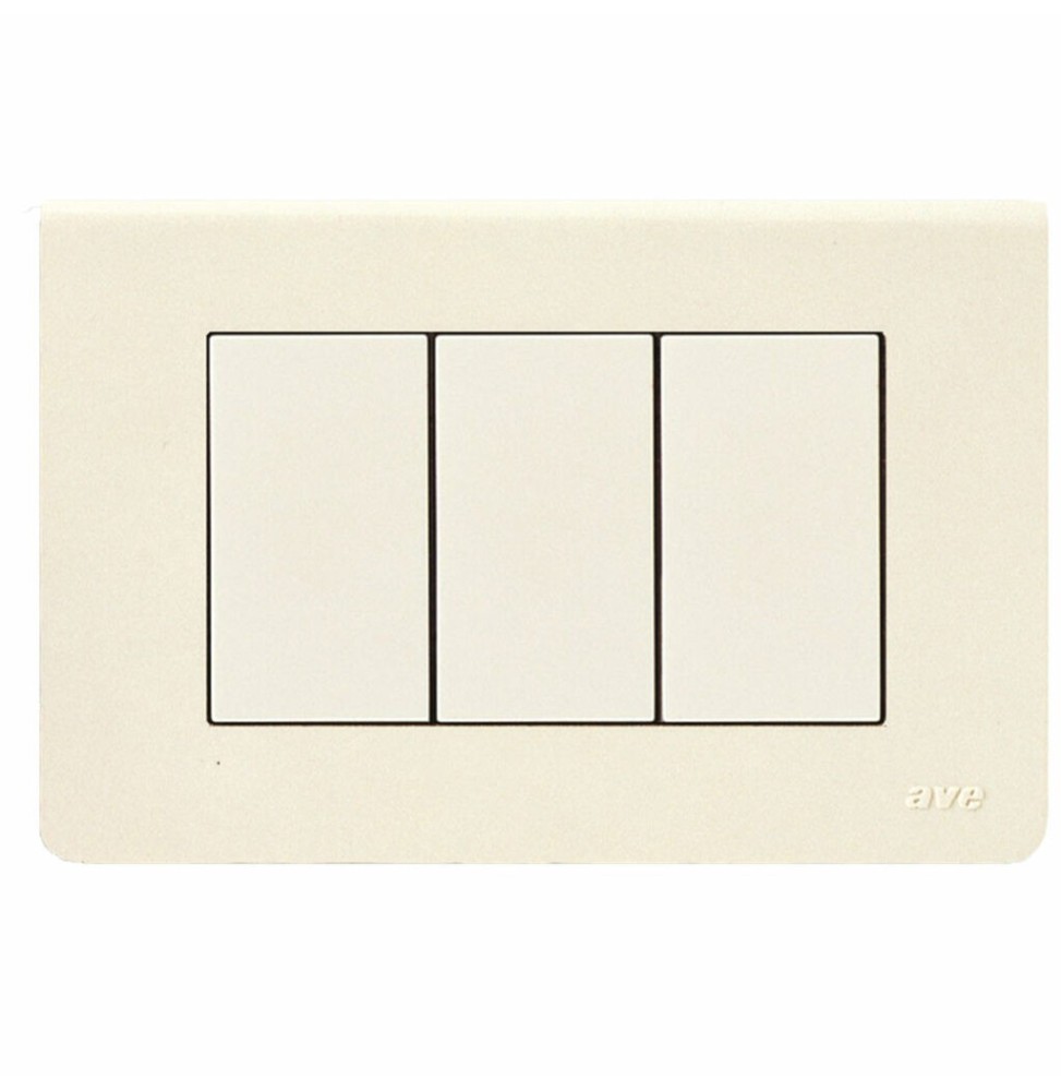 Placca Rettangolare 3 Moduli Ave Sistema 45 Bianco Blanc 45P63