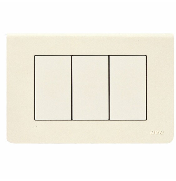 Placca Rettangolare 3 Moduli Ave Sistema 45 Bianco Blanc 45P63