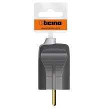 Spina volante Schuko Standard tedesco Bticino 2P+T 16A Grigia S2020GE