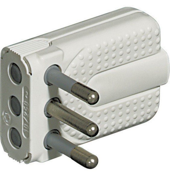 Spina volante Attacco piccolo 10A Standard Italiano Bticino Bianca S2465TAE
