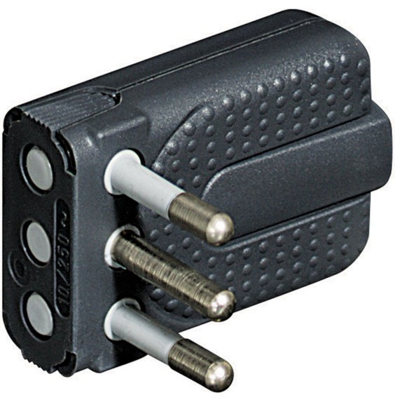 Spina volante Attacco pIccolo 10A Standard Italiano Bticino Grigia S2465TGE