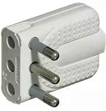 Spina volante Attacco Grande 16A Standard Italiano Bticino Bianca S2466TAE