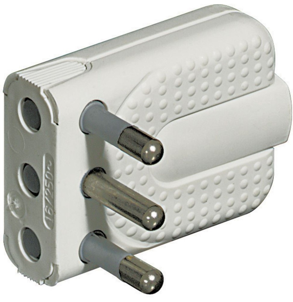 Spina volante Attacco Grande 16A Standard Italiano Bticino Bianca S2466TAE