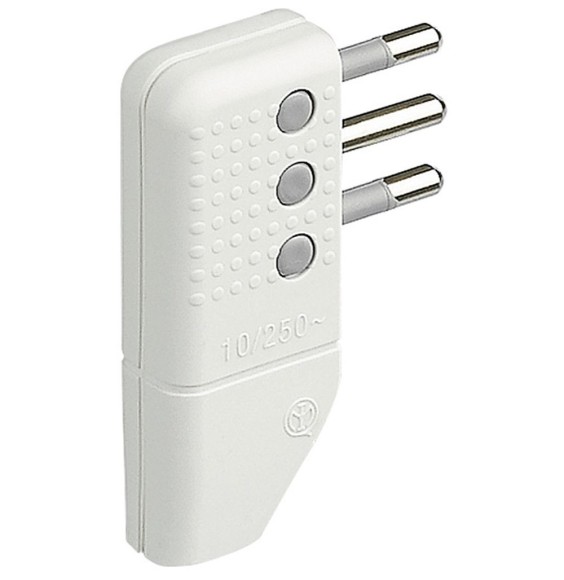 Spina volante a pipa Attacco piccolo 10A Standard Italiano Bticino Bianca S2467TAE