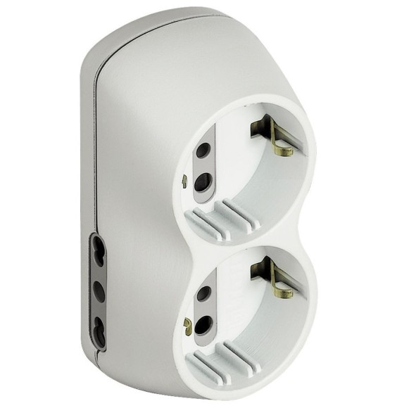 Adattatore 4 Prese (2 Bivalenti e 2 Trivalenti ) spina 16A  bianco S3614D
