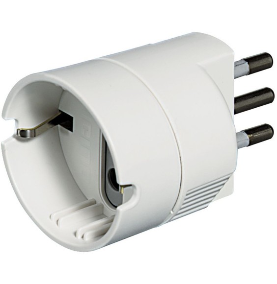 Adattatore Scuko 2P+T 10A bianco Bticino S3623DE