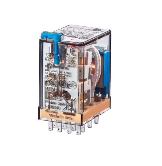 Relè industriale con terminali Faston 24V DC 4 contatti 7A Finder 55349024