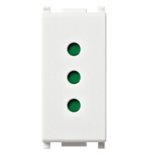 Presa Vimar Plana 10 A attacco piccolo 2 Poli + Terra 14201