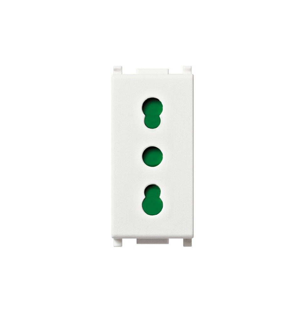 Presa Elettrica Bipasso Vimar Plana colore bianco 2 Poli + Terra 14203