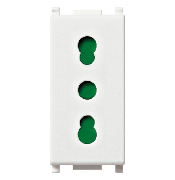 Presa Elettrica Bipasso Vimar Plana colore bianco 2 Poli + Terra 14203