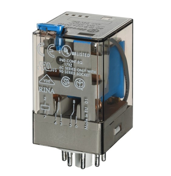 Relè 2 Contatti terminali ad innesto bobina 12V DC Finder 601290120040