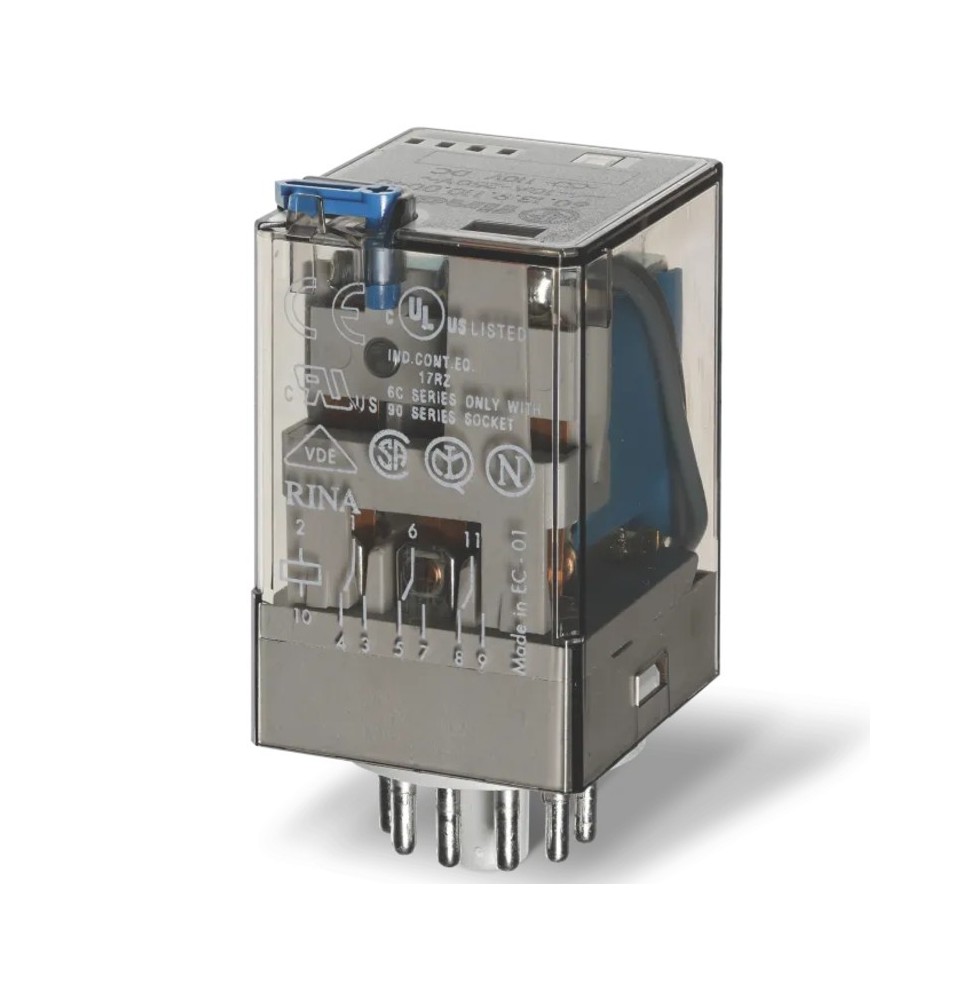 Relè 3 Contatti terminali ad innesto bobina 24V DC Finder 601390240040