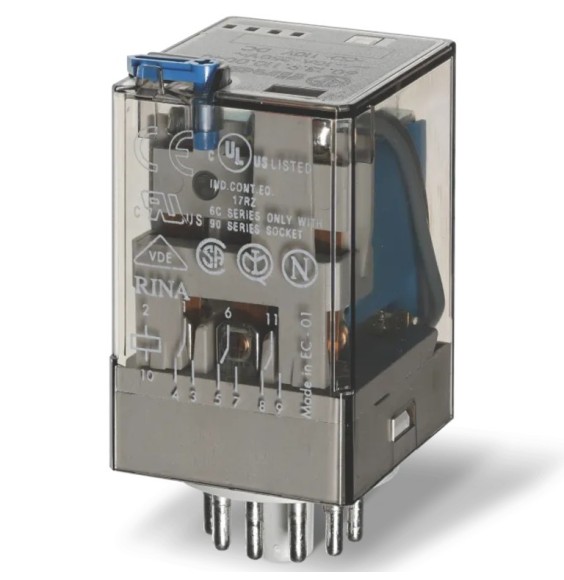 Relè 3 Contatti terminali ad innesto bobina 24V DC Finder 601390240040