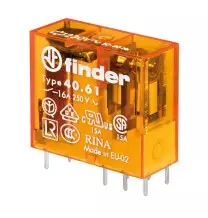 Mini relè per circuito stampato bobina 12V AC 1 Contatto 16A Finder 406180120000