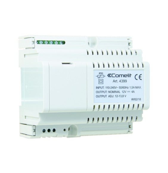 Alimentatore 12Vdc 4A Ingresso 110/240Vac per Sistemi di Videosorveglianza Analogico Comelit 4399.
