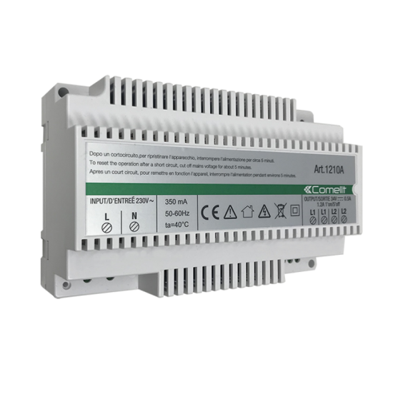 Alimentatore 230V per sistema 2 fili tecnologia Simblebus Uscita 33V DC Comelit 1210A