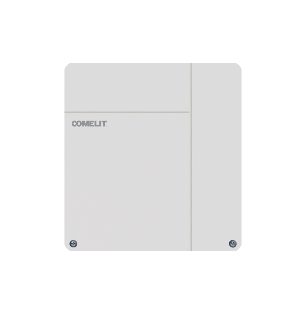 Centrale antifurto Vedo34 con Box Antifiamma e Alimentatore da 1,5A Comelit.