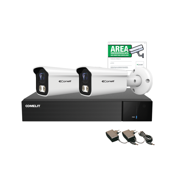 Kit videoregistratore AHD 4 canali con 2 telecamere Comelit AHDVR004N05A
