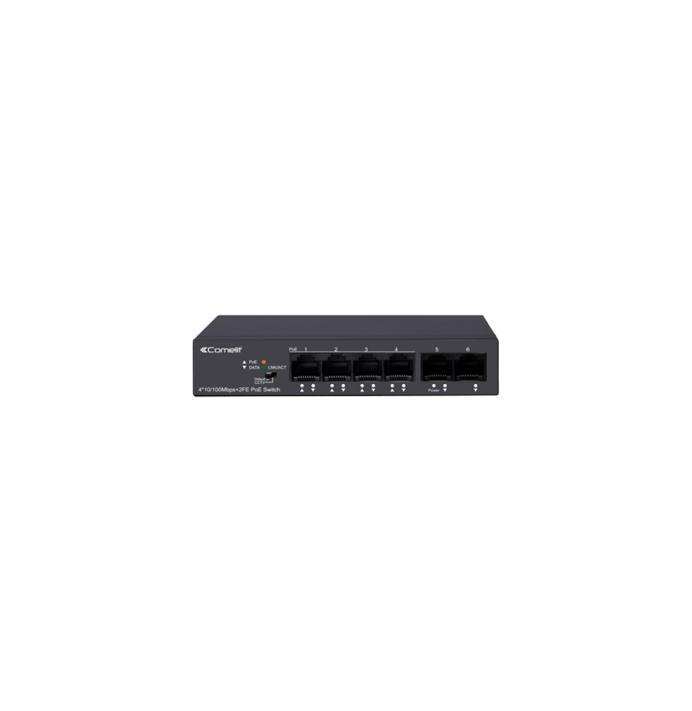 Switch HUB 4 porte POE e 2 Uplink 10/100 Mbps Comelit IPSWP06N100A