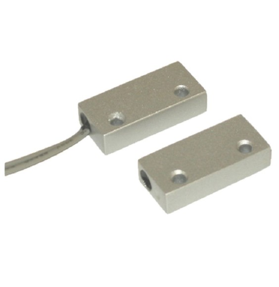 Contatto magnetico di superficie in alluminio grigio con cavo 100V 10W NC IP67 Comelit 30087010