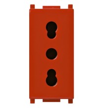 Presa Elettrica Bipasso Vimar Plana colore Rosso 2 Poli + Terra 14203.R