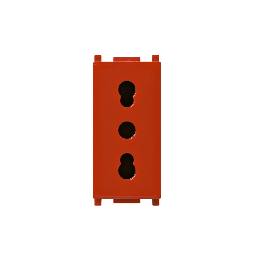 Presa Elettrica Bipasso Vimar Plana colore Rosso 2 Poli + Terra 14203.R