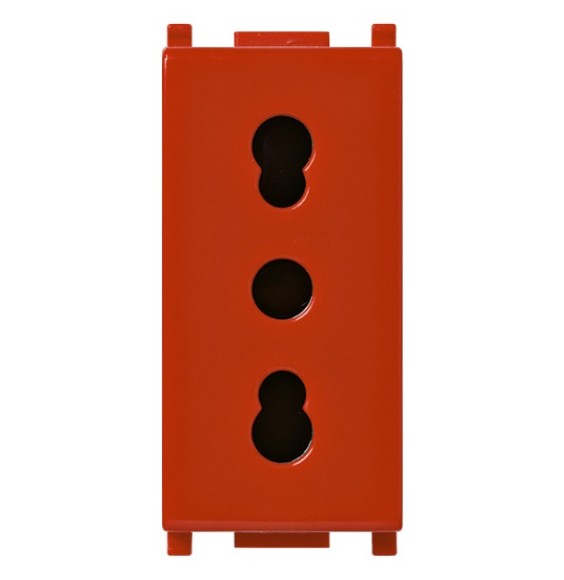 Presa Elettrica Bipasso Vimar Plana colore Rosso 2 Poli + Terra 14203.R