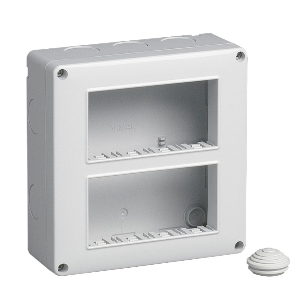 Scatola da parete IP40 8 moduli disposti su due file Vimar 14832
