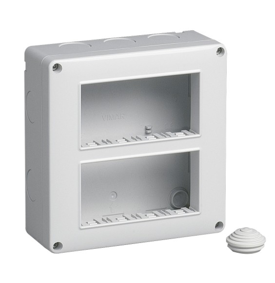 Scatola da parete IP40 8 moduli disposti su due file Vimar 14832