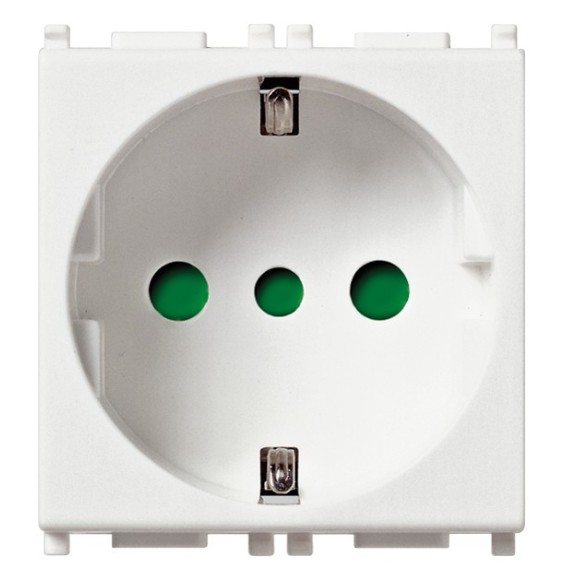 Presa Schuko 2P+Terra laterale Vimar Plana 16A bianca 14209