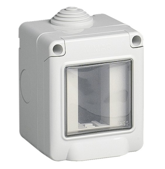 Scatola da parete Vimar IP55 1 modulo per Plana Arke' ed Eikon 14901