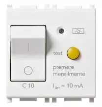 Interruttore MT differenziale Vimar Plana 1P+N C10 10ma bianco 14411.10