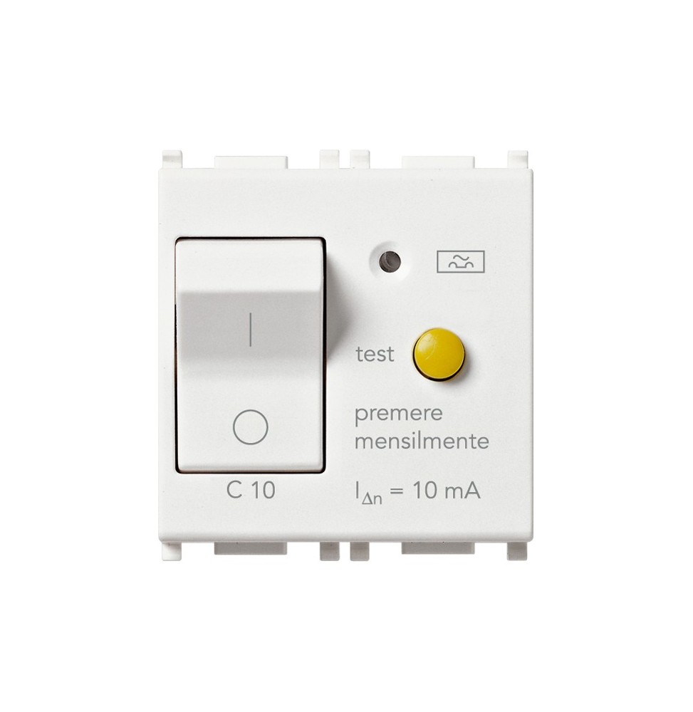 Interruttore MT differenziale Vimar Plana 1P+N C10 10ma bianco 14411.10